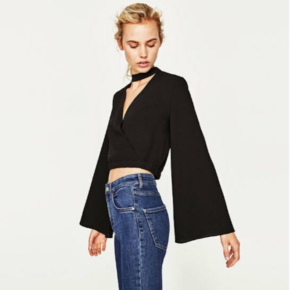 Zara Tops - nwot Choker V-Neck Crop Top